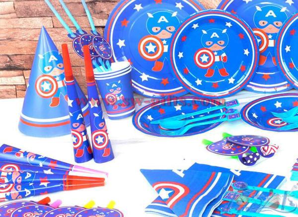 Captain America New Kids Birthday Party Decoration Set Birthday brown bear Theme