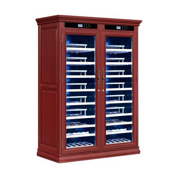 Locking Glass Door Dual Zone Solid Wood Wine Cooler Cabinet With Touch Control Locking Glass Door Dual Zone Solid Wood Wine Cooler Cabinet With Touch Control