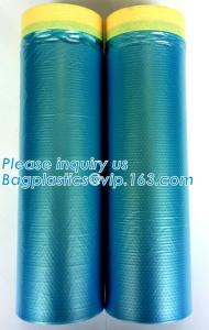 Wholesale PE taped plastic drop masking film for car painting, Plastic film/pre-taped masking taped protective plastic film, BAGEA from china suppliers