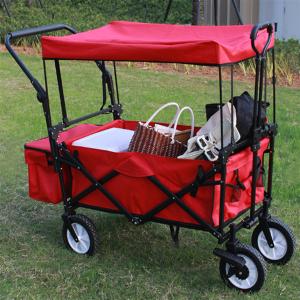 Wholesale 80kg Heavy Duty Collapsible Wagon Metal Folding Garden Cart With Universal Wheels from china suppliers
