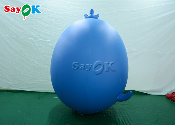 Commercial Merry Xmas Inflatable Holiday Decorations Blue Blow Up Bird Cartoon Balloon