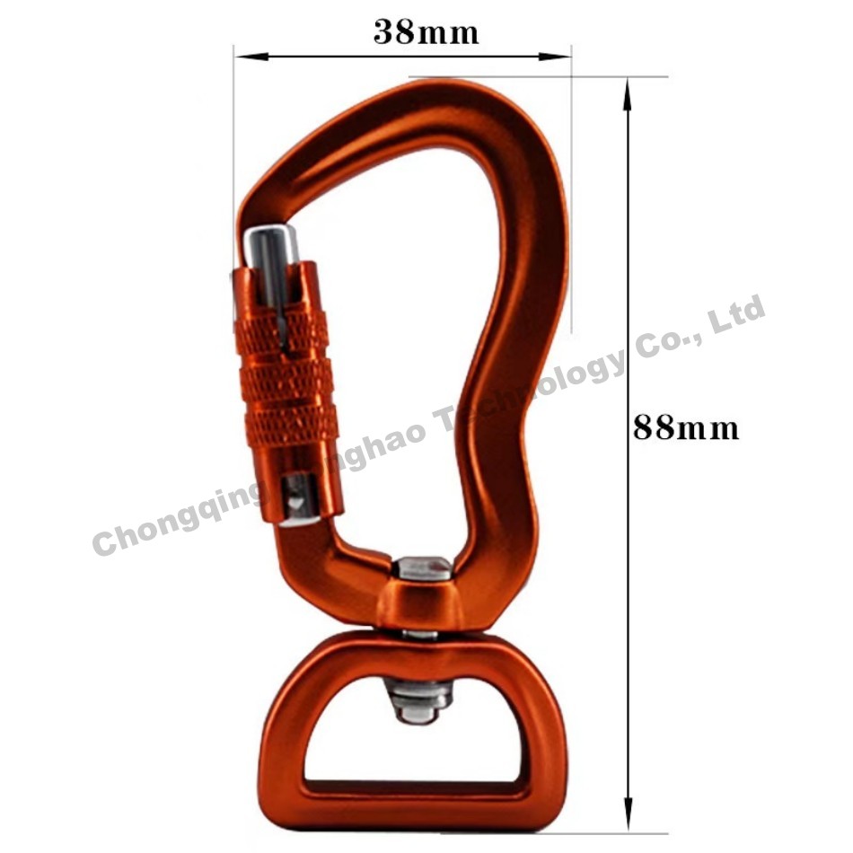 11.4KG Pet Leash Automatic Lock Rotating Buckle with Aviation Aluminum Alloy Hardware