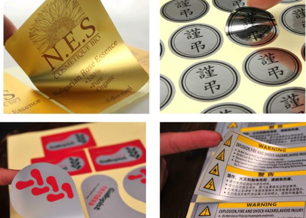 Aluminum Metal Custom Vinyl Stickers , Self Adhesive Labels For Electronic