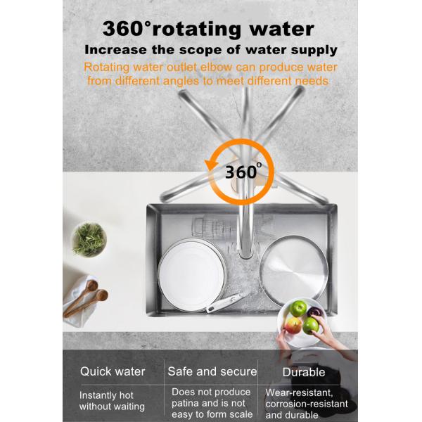 3kw IPX4 Kitchen Instant Hot Water Tap For Bathroom Sink