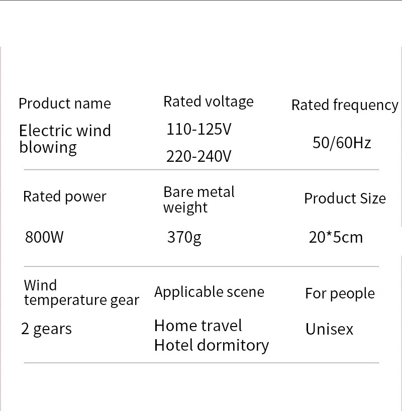 370g Mini 220V Portable Salon Hair Dryer For Home Use