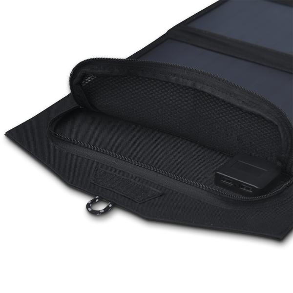 Custom Mini Round Semi Flexible Power Up Camping Gears 21W Foldable Solar Panel with 1