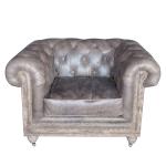 Deconstructed 19 Century Vintage Leather Sofas Chesterfield Chair With Wheels