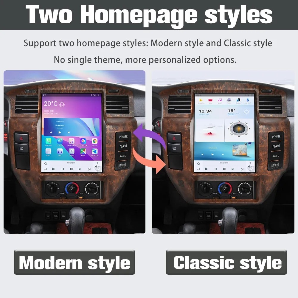 12.1 Inch Android Auto Car Radio For 2004-2019 Nissan Patrol Y61 GPS Navigation Multimedia Player Wireless Carplay