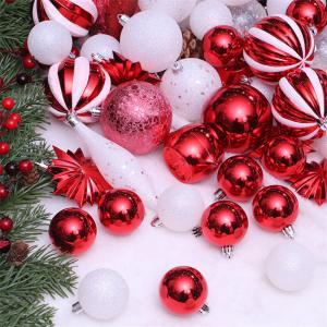 Wholesale 72PCS 8cm Shatterproof Christmas Tree Ball Ornaments Shiny Matte Glitter Finished from china suppliers