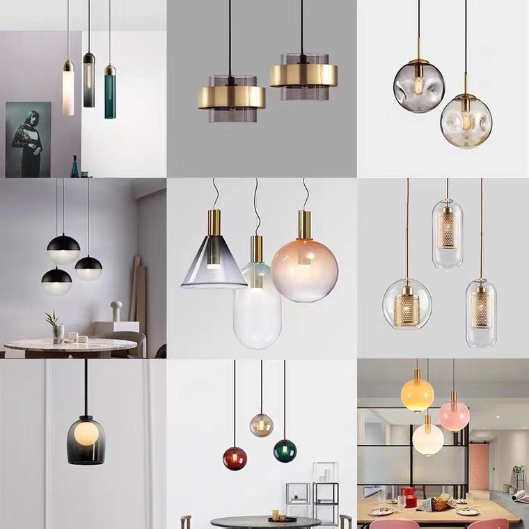 Dining Room Creative Hanging Lamp LED Chandelier Light Restaurant Bar Design Glass Fixture