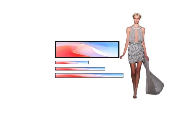 Stretched Bar LCD Screen Advertising Player Supermarket Display Shelves For