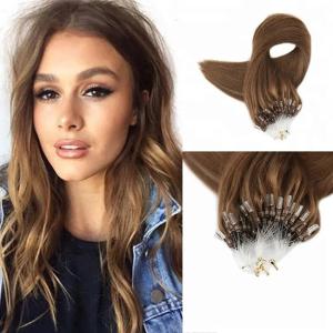 Wholesale 100% Virgin Human Nano Micro Ring Hair Extension Brown Colored from china suppliers