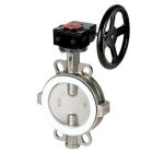 Ptfe Coated Lining Split Body Pneumatic Actuator Wafer Butterfly Valve