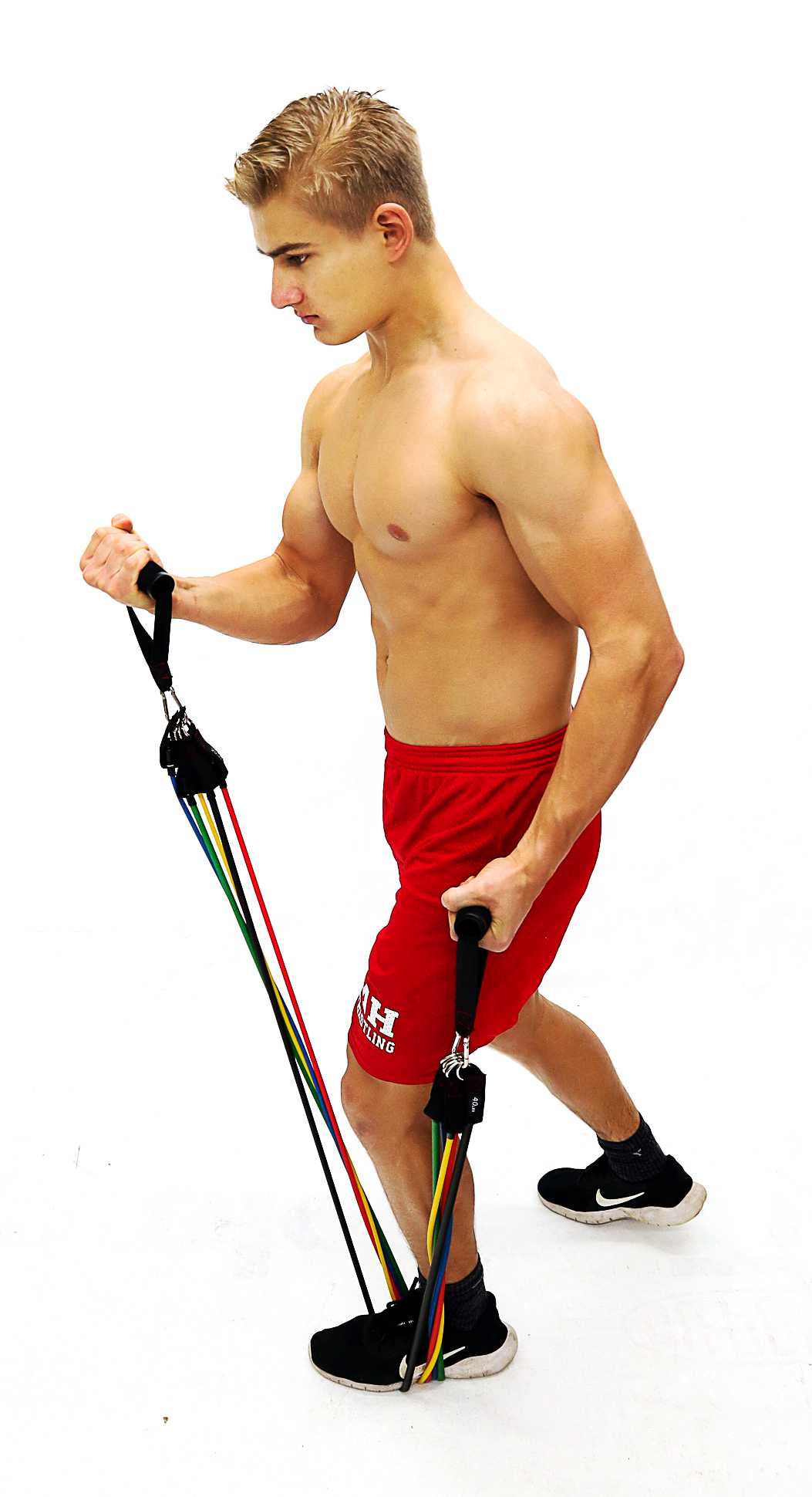 ZH 150lbs 11 Pcs Resistance Bands Set Bodylastics Fitness Equipment