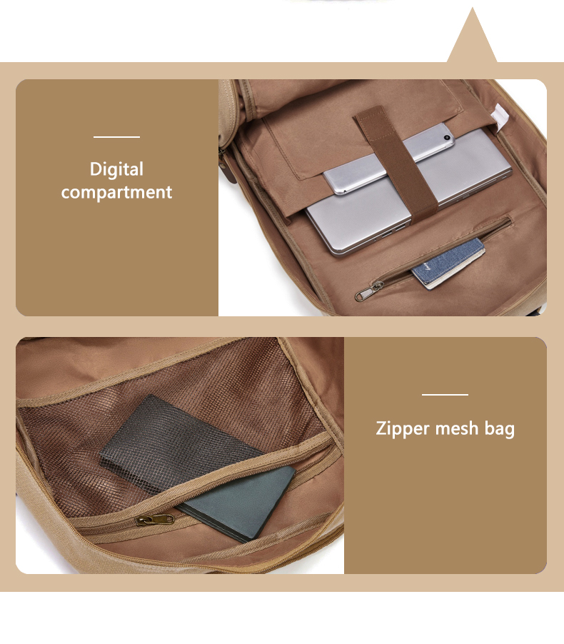 Retro Large Capacity Outdoor Travel Bags Mens Canvas Laptop Backpack 56-77 Litre