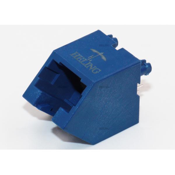 Unshielded 45 Degree RJ45 Female Connector 8P8C THT Blue Color For Telecom Equipment