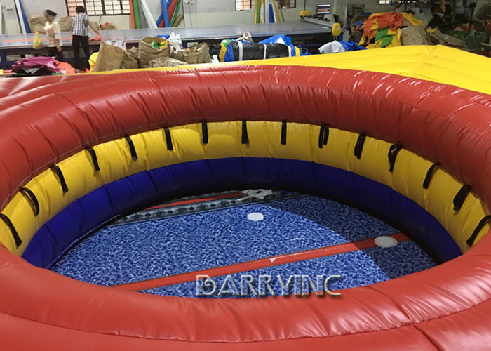 Vinyl Material Castle Type Inflatable Football Court Bossaball For Children / Adult