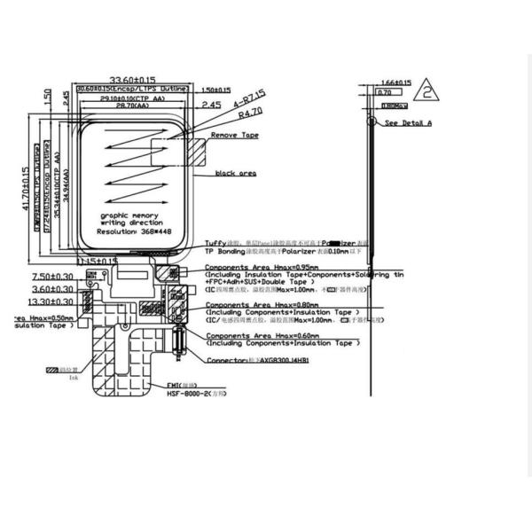 AMOLED display pin definition diagram