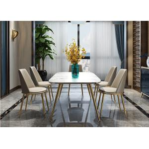China Fashionable 140x80x76cm Home Luxury Marble Dining Table on sale