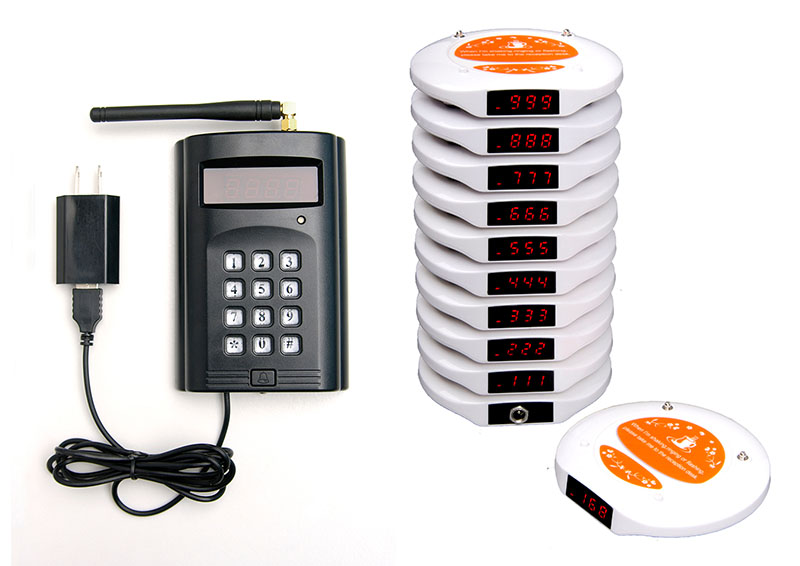wireless high quality CE certificated food taking coaster pager with 433.92MHZ
