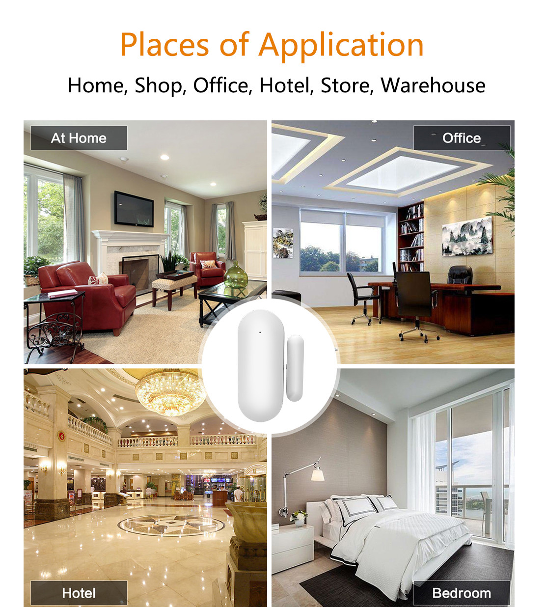 Tuya Smart App Notification Remote Control Wifi Magnetic Door Sensor