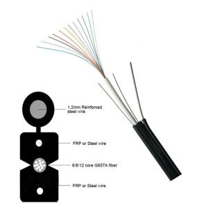 Wholesale Outdoor 1~12 Core Bulk Fiber Optic Cable Self Support Steel Wire Messenger PVC/LSZH/PE Sheath from china suppliers
