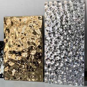 Wholesale 316 Cold Rolled Etching Water Ripple Stainless Steel Sheet Gold Color Mirror Thick 3.0 mm from china suppliers