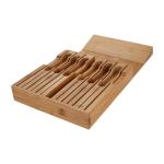 In-Drawer Kitchen Bamboo knife block Drawer Organizer and Holder