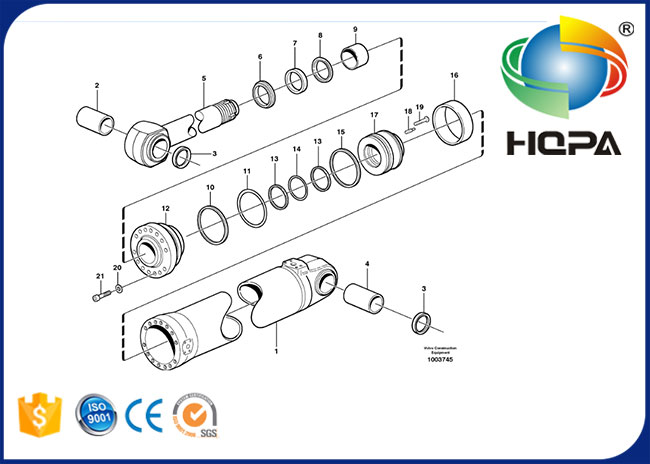 VOLVO Loader L120C L120D Bucket Tilt Cylinder Seal Kit VOE11707029 VOE11999892