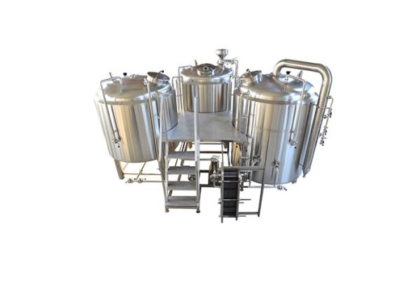 Beer Making Machine 3 Vessel Brewhouse Fabricated 2.0MM Thickness SS304 Red