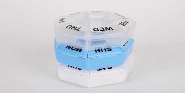 Weekly unique design spring push button medicine box, Monthly plastic medicine storage box for 31 day, case, box, contai