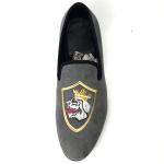 Custom Mens Velvet Loafers Full Grain Leather Insole Material Hand Painted