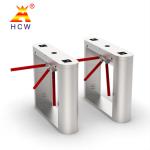 Supermarket Entrance Tripod Turnstile Gate 110V Stainless Steel