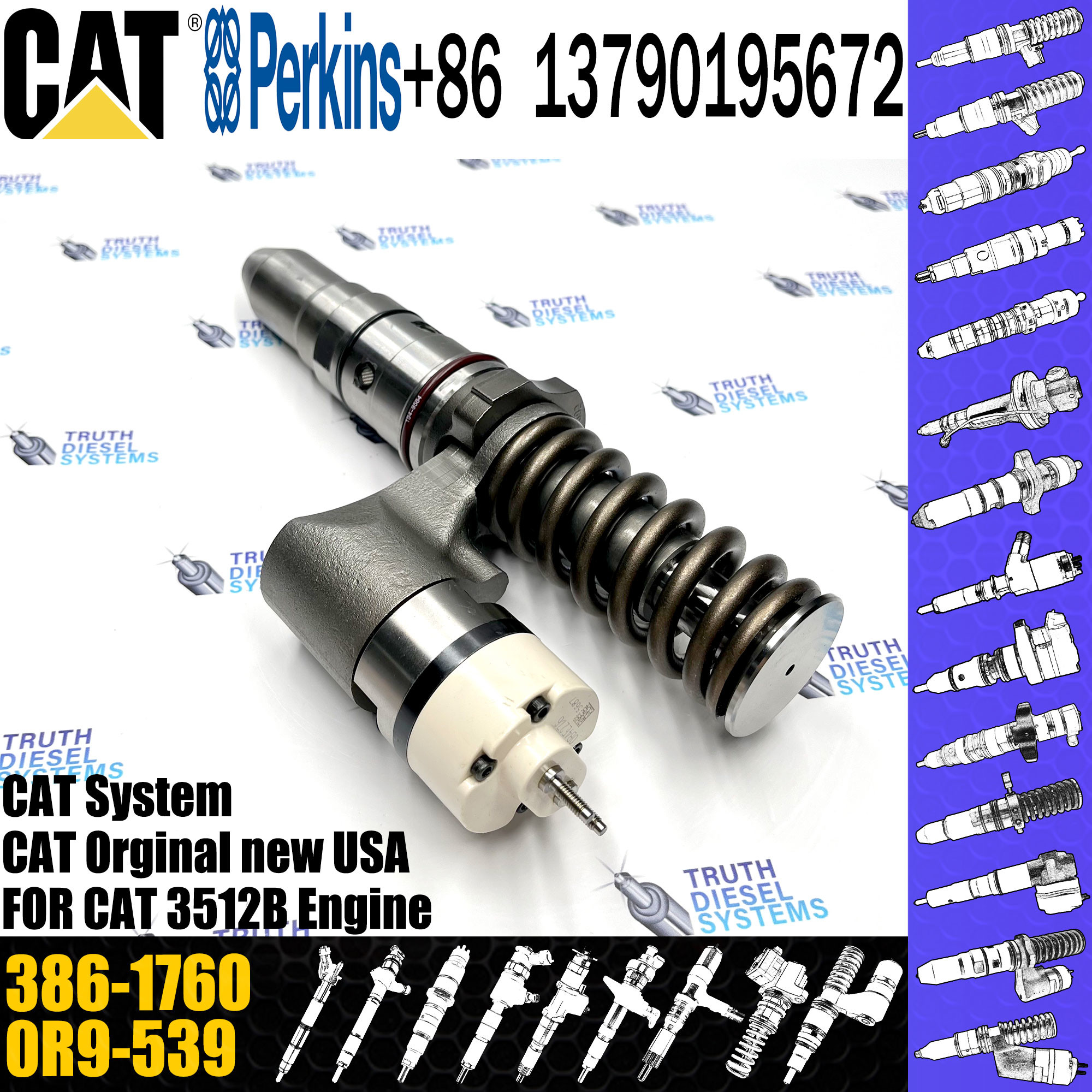 Common Rail Injector 250-1304 230-3255 392-0222 386-1760 389-1969 386-1771 386-1754 386-1767 For Excavator 3512B