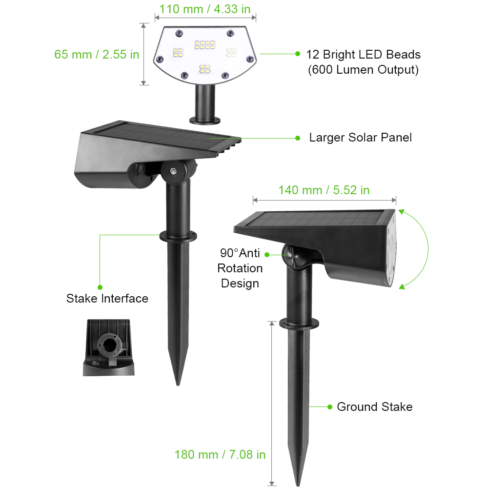 Solar Lights Outdoor, Solar Powered Pathway Landscape Light For Garden /Lawn/Patio/Yard/Walkway/Driveway- Made of Rust-Free