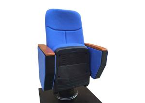 Wholesale BS5852 Blue Auditorium Theater Seating Movie Theater Chair Wood Armrest Padded With Fabric from china suppliers