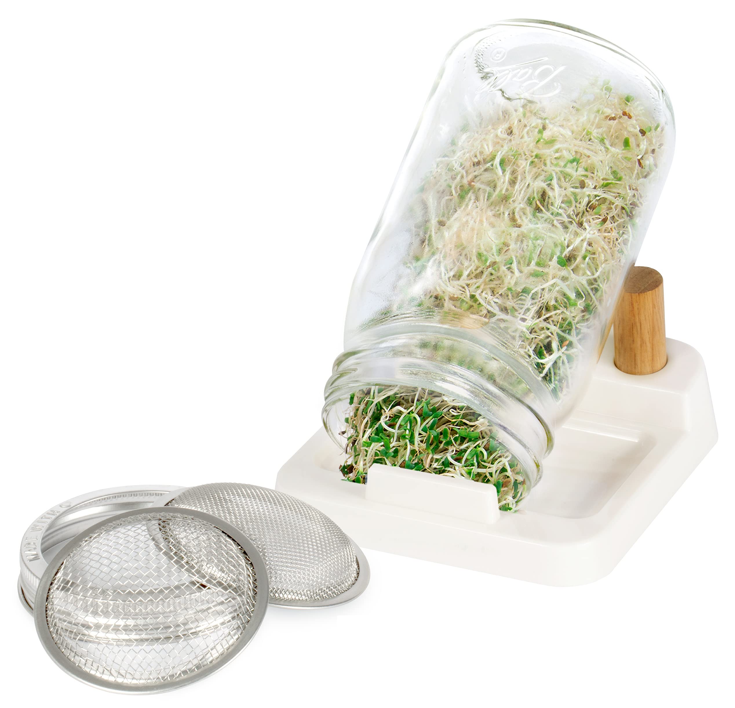 ceramic Sprouting Kit With Curved Mesh with two beech wooden handle -150*150*50mm
