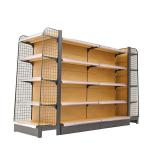 Metal Wood Grain Shelves Heavy Duty 1-7 Layers For Retail Store