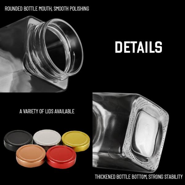 250ml-750ml Glass Food Jars for Sauce|B2B Bulk Leak-Proof FDA/EU Certified–Ideal for Sauce Packaging