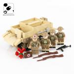 Small tracked-car figures toy weapons accessories WW2 military tank army