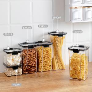 Wholesale Space Saver Stackable Clear PET Airtight Bulk Food Storage Containers Plastic Sealed Jar from china suppliers