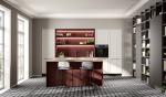 Modern Stylish Melamine Kitchen Cabinets Red And White Customized