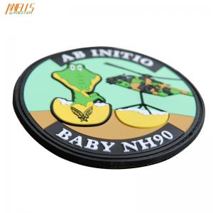 Wholesale Cute Animals Morale PVC Patch Round Iron On PVC Velcro Patches from china suppliers