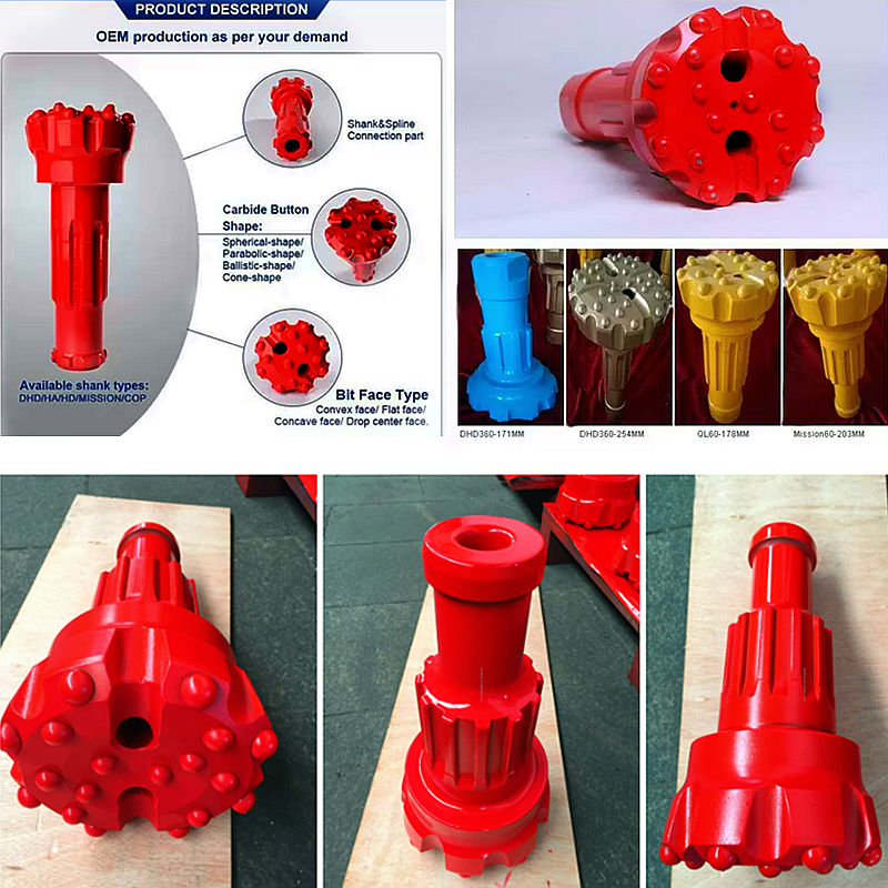 Hard Rock Borehole Drill Bit Water Well Drilling Tools High Wind Pressure Button Drilling Bit