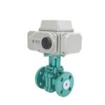 Carbon Steel Cast Iron Fluorine Electric Ball Valve For Acid Alkali Liquid