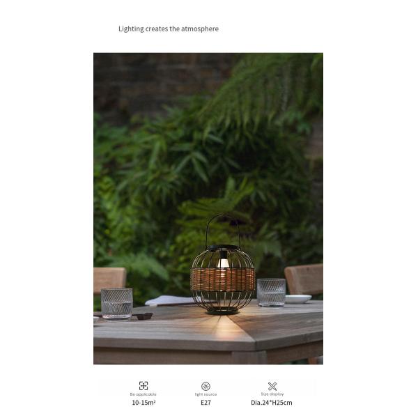 Waterproof Rattan Garden Lanterns , Outdoor Rattan Solar Lights For Balcony Decoration