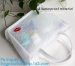 polyester outdoor tote beach mesh bag for women/fashion nylon mesh shopping