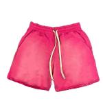 Black Boyfriend Vintage Acid Wash Shorts Raw Edge Heavy Cotton French Terry