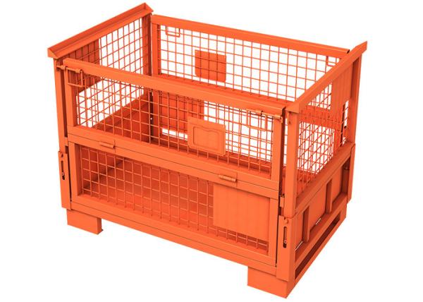 Secure Locking System Collapsible Pallet Cage / Pallet Cages Galvanized Finish