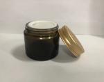 Round Glass Cream Jar Cosmetic Packaging Lotion Cream Containers With Aluminium